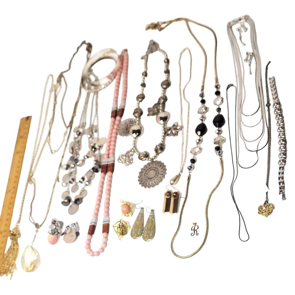 *13* 15OZ Stones Beads & Chains Necklaces, Bracelets, Earrings Jewelry Lot